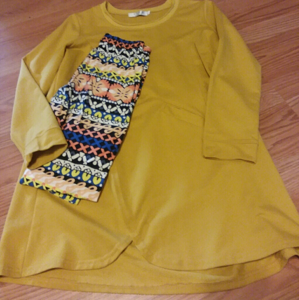 Soft leggings and Suade look Tunic EUC